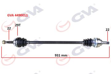 KOMPLE AKS SAĞ CORSA B 1.2i 16V 93-00 ABS Lİ 926mm 29DİŞ Marka : GVA