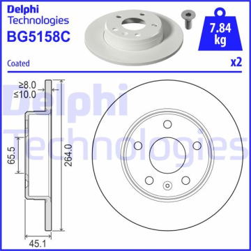 ARKA FREN AYNASI ZAFIRA B 05 15 264x10x5DL DOLU Marka : DELPHI