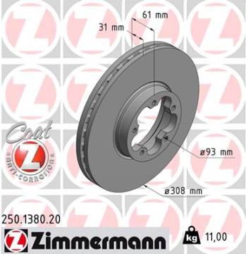 ON FREN DISKI AYNASI TRANSIT V363 14 ARKA CIFT TEKER 5 BIJON CAP 308 33 Marka : ZIMMERMANN