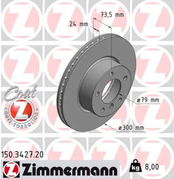 ÖN FREN AYNASI BMW 3 318d-318i-320si-320d-320i-325si-325xi 05 BMW 1 120İ-120D 07 300x24x5DLxHAVALI 986479216-DF4459 Marka : ZIMMERMANN