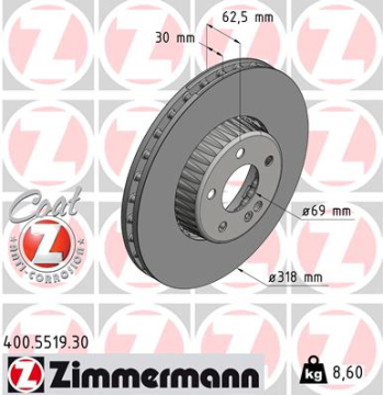 FREN DISKI ON MERCEDES C-CLASS W205 S205 C205 A205 Marka : ZIMMERMANN