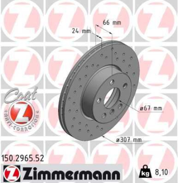 FREN DISKI ON BMW DELİKLİ G20 G22 G23 Marka : ZIMMERMANN