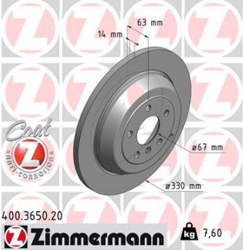 FREN DISKI ARKA MERCEDES W164 W251 Marka : ZIMMERMANN