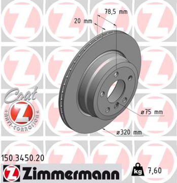 FREN DISKI ARKA BMW X5 E70 LCI F15 X6 E71 F16 Marka : ZIMMERMANN
