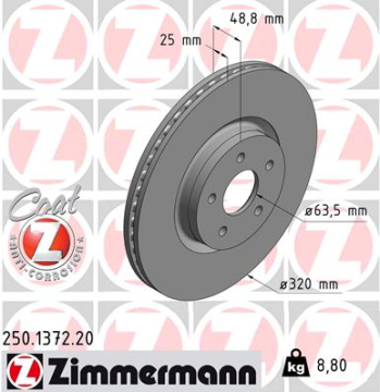 ON FREN AYNASI CONNECT 12 FOCUS III 11 15 KUGA 12 14 VOLVO V40 T2-T3-T4-T5 C30 06 12 C70 II 07 12 S40 II 05 12 V50 04 Marka : ZIMMERMANN