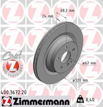 FREN DISKI ARKA MERCEDES C218 W211 W212 S212 Marka : ZIMMERMANN