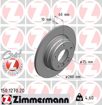 FREN DISKI ARKA BMW E36 91 98 E46 97 05 Marka : ZIMMERMANN