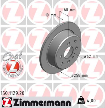 FREN DİSKİ ARKA BMW E30 Marka : ZIMMERMANN