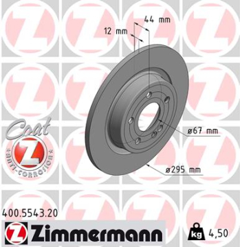 FREN DISKI ARKA MERCEDES W177 V177 W247 C118 X118 H247 Marka : ZIMMERMANN