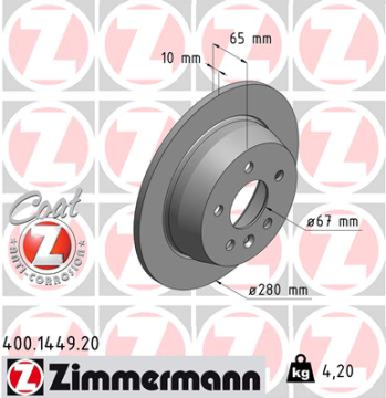 FREN DISKI ARKA MERCEDES VITO W638 96 03 Marka : ZIMMERMANN