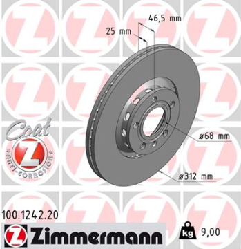 ÖN FREN AYNASI PASSAT 1.6-1.9TDI-2.0-1.8T 00/5.05 A4 01 A6 97SUPERB 02 EXEO 09 312x25x10DLxHAVALI x 986479057-DF4262S Marka : ZIMMERMANN