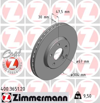 FREN DISKI ON 4-matic MERCEDES E-CLASS W211 S211 Marka : ZIMMERMANN