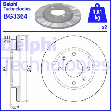 ÖN FREN AYNASI XSARA 1.5D 97-00 1.4İ 97-05 ABS SİZ P206 1.4HDİ 98 P306 1.4-1.6 94-01 247x13x4DL HAVALI Marka : DELPHI