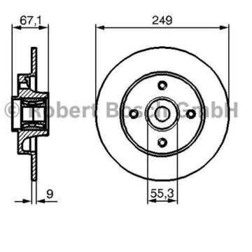 ARKA FREN AYNASI ADET P307-C4 1.4-1.6-2.0 HDİ 05 249x9x4DL PORYALI 0986479S42 Marka : BOSCH