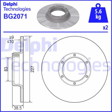 ÖN FREN AYNASI R12 -TOROS R5 75/85 228x10x6DL Marka : DELPHI