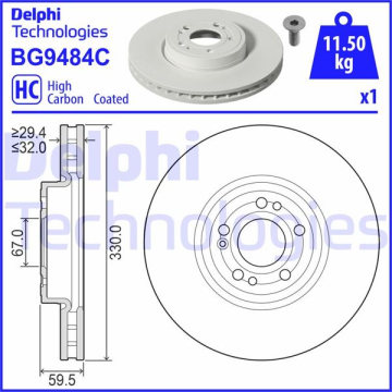 FREN DISKI ON MERCEDES GLE-CLASS V167 18 21 Marka : DELPHI