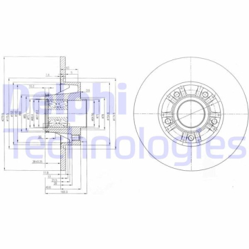 ARKA FREN AYNASI RENAULT TRAFIC II 01 06 OPEL VİVARO 01 06 280x12x5DELİK Marka : DELPHI
