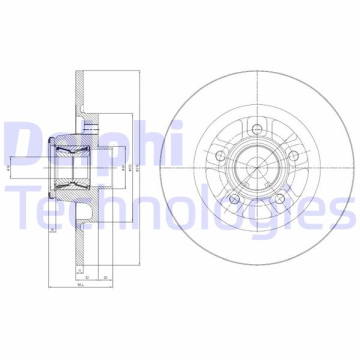 FREN DISKI ARKA MERCEDES CITAN W415 13 21 . RENAULT KANGOO II 08 274x11x5DL RULMANLI Marka : DELPHI