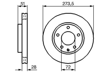ÖN FREN DİSKİ HAVA KANALLI MAZDA XEDOS 9 2.5L KL TA12 94-00 273.5 ÇAP X 5 BİJON - Adet disk fiyatıdır Marka : BOSCH