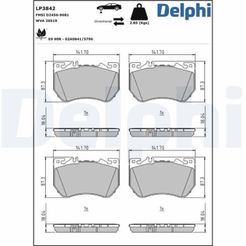 FREN BALATASI ON MERCEDES W206 S206 C236 A236 W214 S214 C254 X254 SPOR TIP Marka : DELPHI