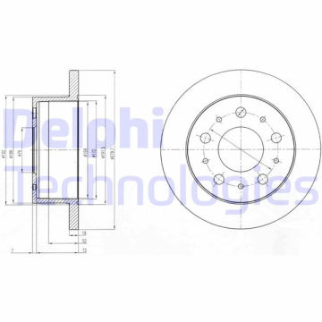 ARKA FREN DISKI FIAT DUCATO 06 BOXER 06 JUMPER 06 2.0 HDI 2.2HDI-3.0HDI 280x16x5DL Marka : DELPHI