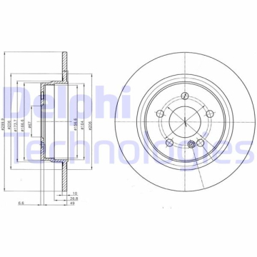 FREN DISKI ARKA MERCEDES W204 S204 C204 C207 A207 Marka : DELPHI