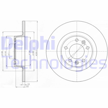 FREN DİSKİ ÇİFTLİ PAKET . DELİKSİZ ARKA PEUGEOT 407 10/2005 Marka : DELPHI