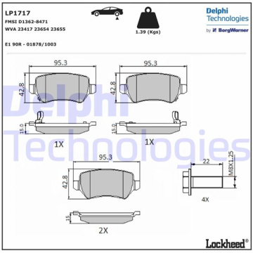 ARKA BALATA ASTRA G 98 ASTRA H 03.05 -MERIVA 05.03 ZAFIRA 00 COMBO 09.02 Marka : DELPHI