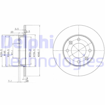 ARKA FREN AYNASI PARTNER-BERLINGO 96 P307 00 1007 1.6 07 C3 02 C2 03 XSARA 99 247x9x4DL Marka : DELPHI