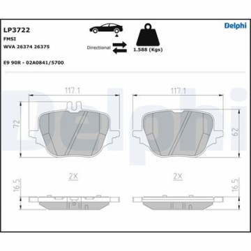 FREN BALATASI ARKA MERCEDES W206 S206 C254 W223 V223 Marka : DELPHI