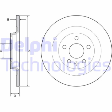 ARKA FREN DİSKİ VOLVO XC40 536 2017 2021 CAP 302X 5 BIJON 16 İNÇ Marka : DELPHI