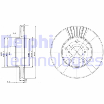 ÖN FREN AYNASI RAV4 II 1.8VVT-2.0 16V 00 2.0VVTI-2.4VVTI-2.0D-4D 01 275x25x5DLxHAVALI Marka : DELPHI